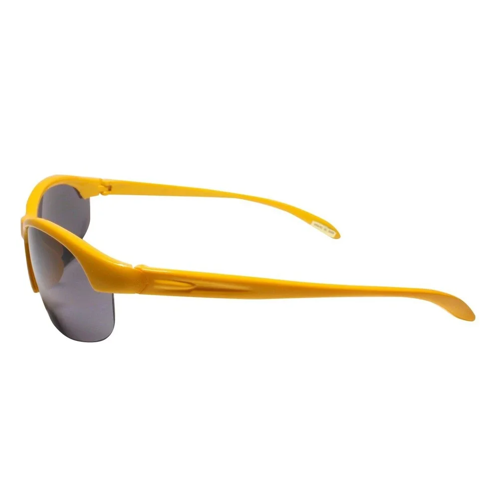 Motorcycle Riding Biker Lightweight Semi Rimless Yellow Wrap Sport Sunglasses